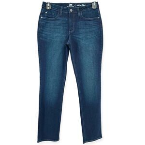 Lee Riders Midrise Straight Leg Women’s Dark Wash Denim Jeans Size 6 Medium